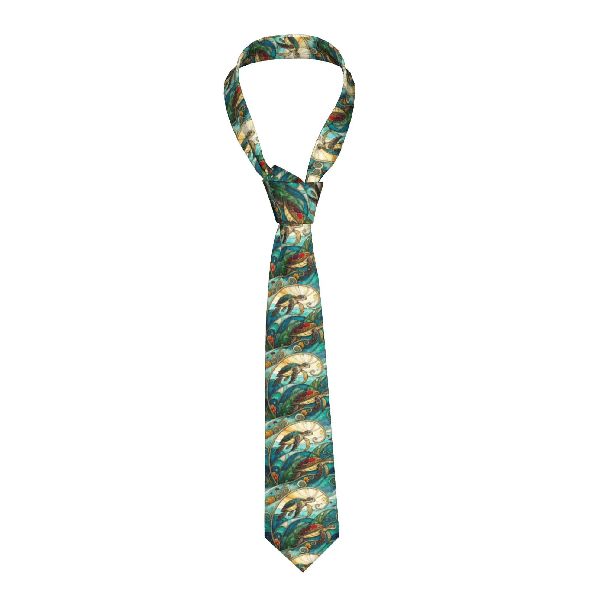 Sea Turtles Funny Colorful  Neck Tie Men Fashion Whimsical Animal  Silk Party Neckties