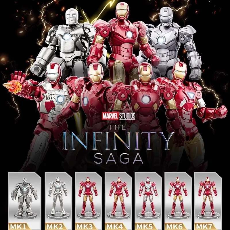 Marvel Iron Man 7CM figurine blocs de construction ensemble de jouets pour garçons Avengers Collection assemblé soldat Mannequin affichage