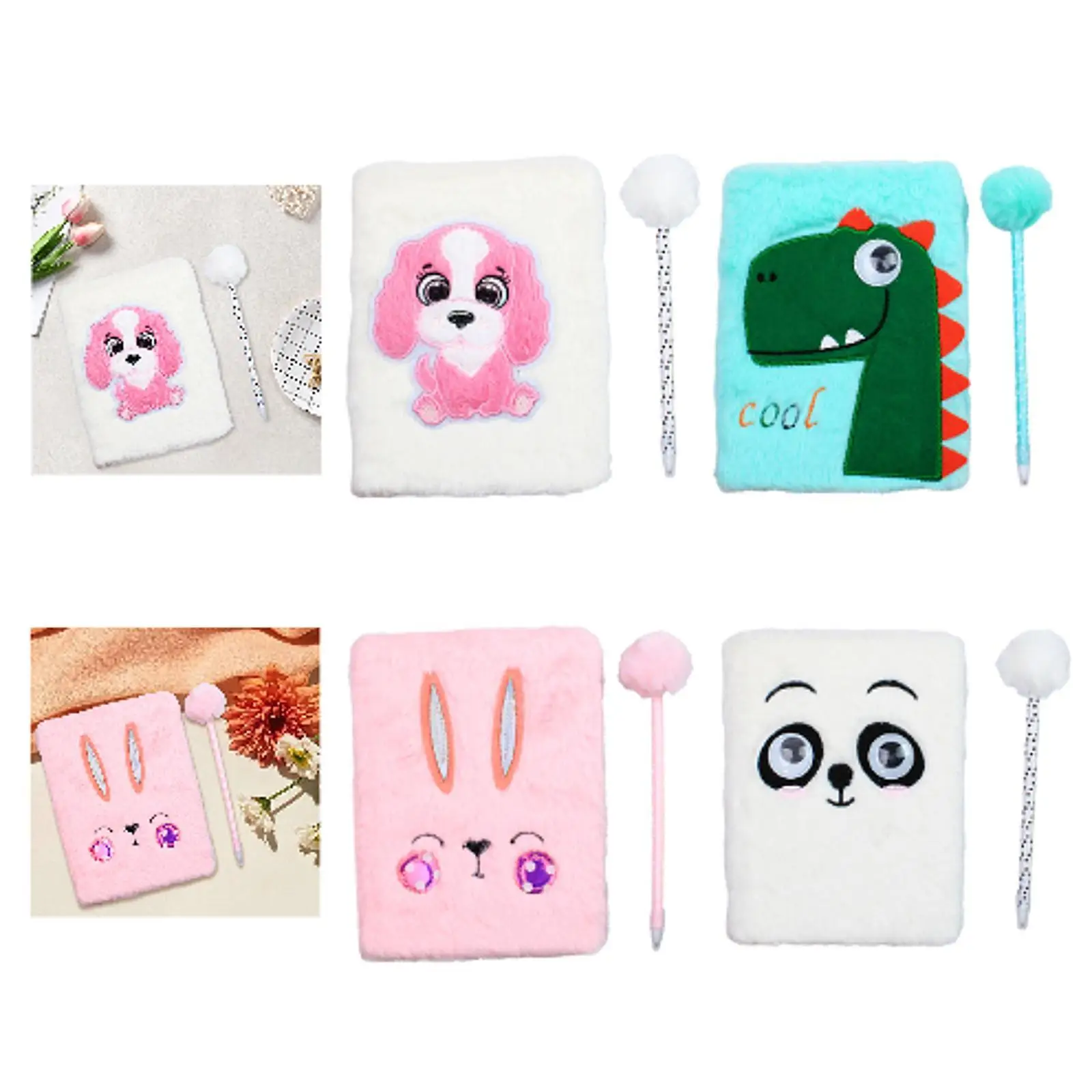 Plush Journal for Kids Cute Plush Diary Fuzzy Journal Notepad with Pen