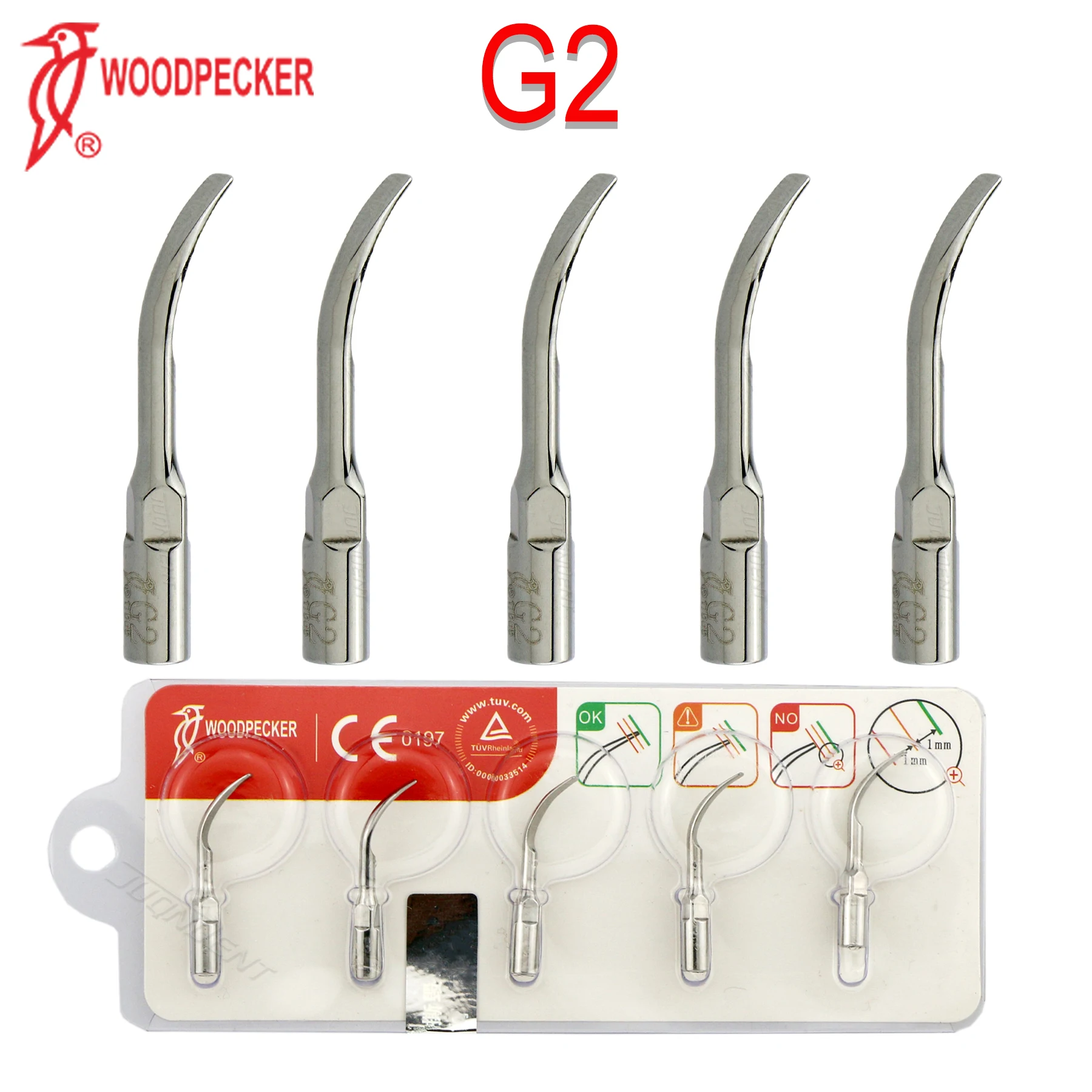 

Original Woodpecker Dental Scaler Tips G2 Dentistry Ultrasonic Scaler Tips For Teeth Scaling Fit EMS Mectron Scaler Handpieces