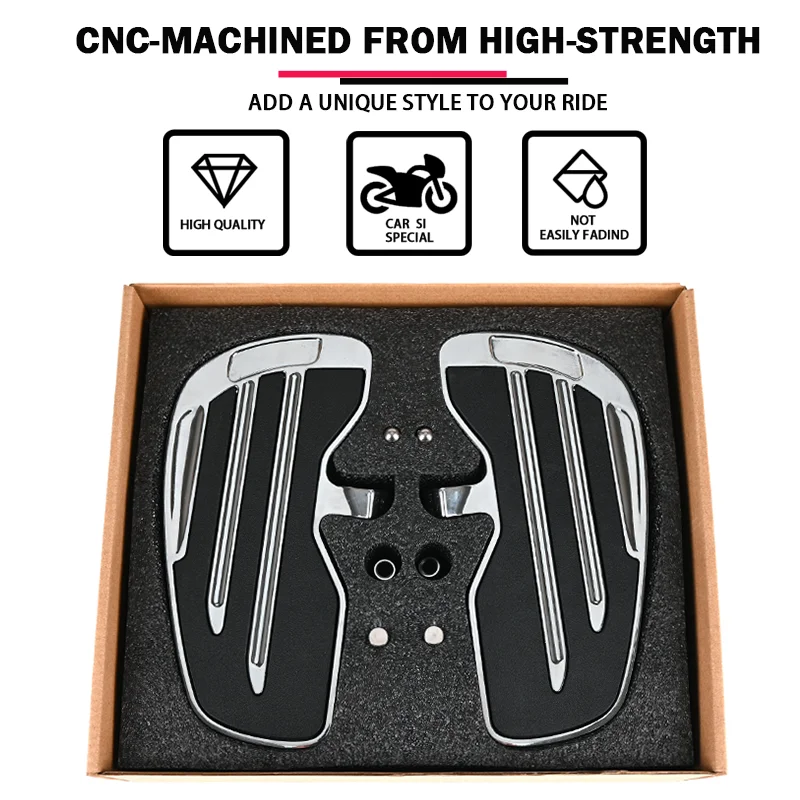 Rider Floorboards Driver Passenger Footboard Front/Rear Foot Rest Pedal Wide Footrest For Indian Scout Sixty Rogue Twenty Bobber