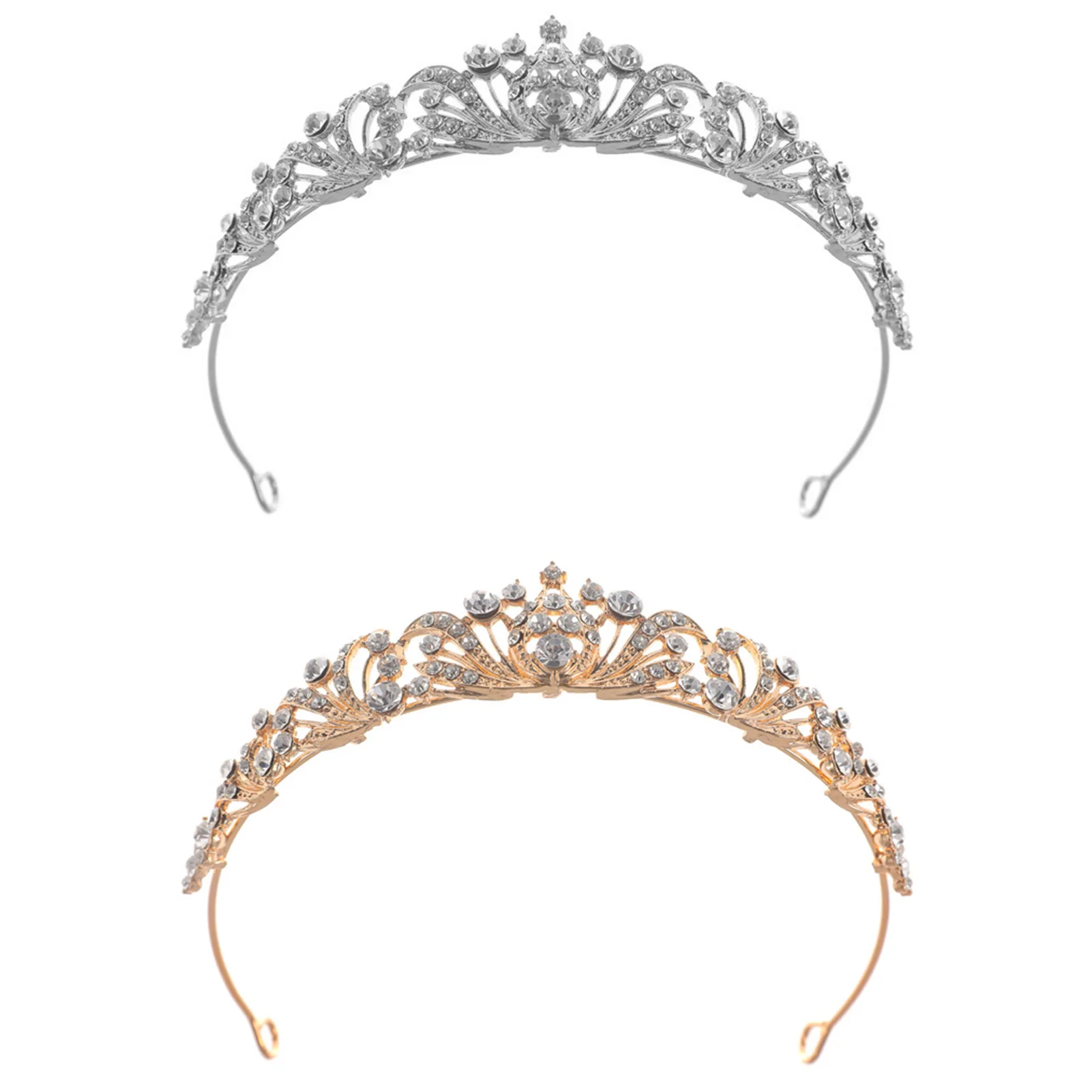 Adult Elegant Princess Crown Headwear Girls Chic Semicircle Jewelry with Rhinestones for Stage Show Dating Shopping