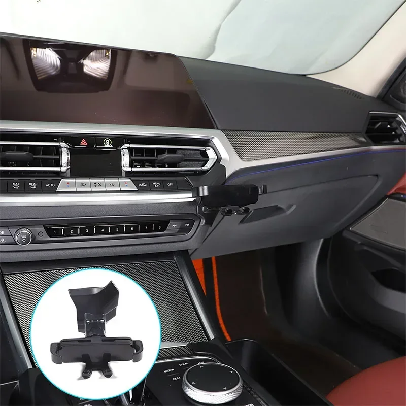

For BMW 3 Series G20 2020-2022 ABS black car center control air outlet right side mobile phone holder car interior accessories