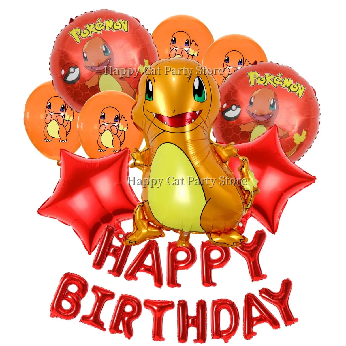 Charizard Balloon Set Happy Birthday Foil Globo Party Decor Charizard Latex balloons Baby Shower Kid Boys Party Favors Supplies