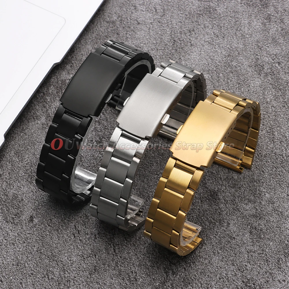For Casio Band Stainless Steel Watchband 18mm Metal Strap Small Square for AE1200 AE1300 F-91W F84 F105/108 A158W/168 Bracelets