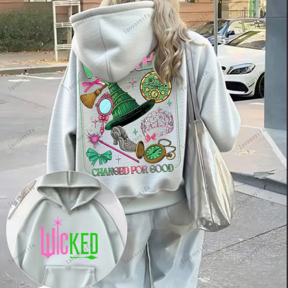 2025 الشريرة للطيعة هوديس الشريرة الفيلم الموسيقي مروحة هدية عيد الحب هودي موضة النساء الرجال الجمالية بلوفر شتوي الملابس #5