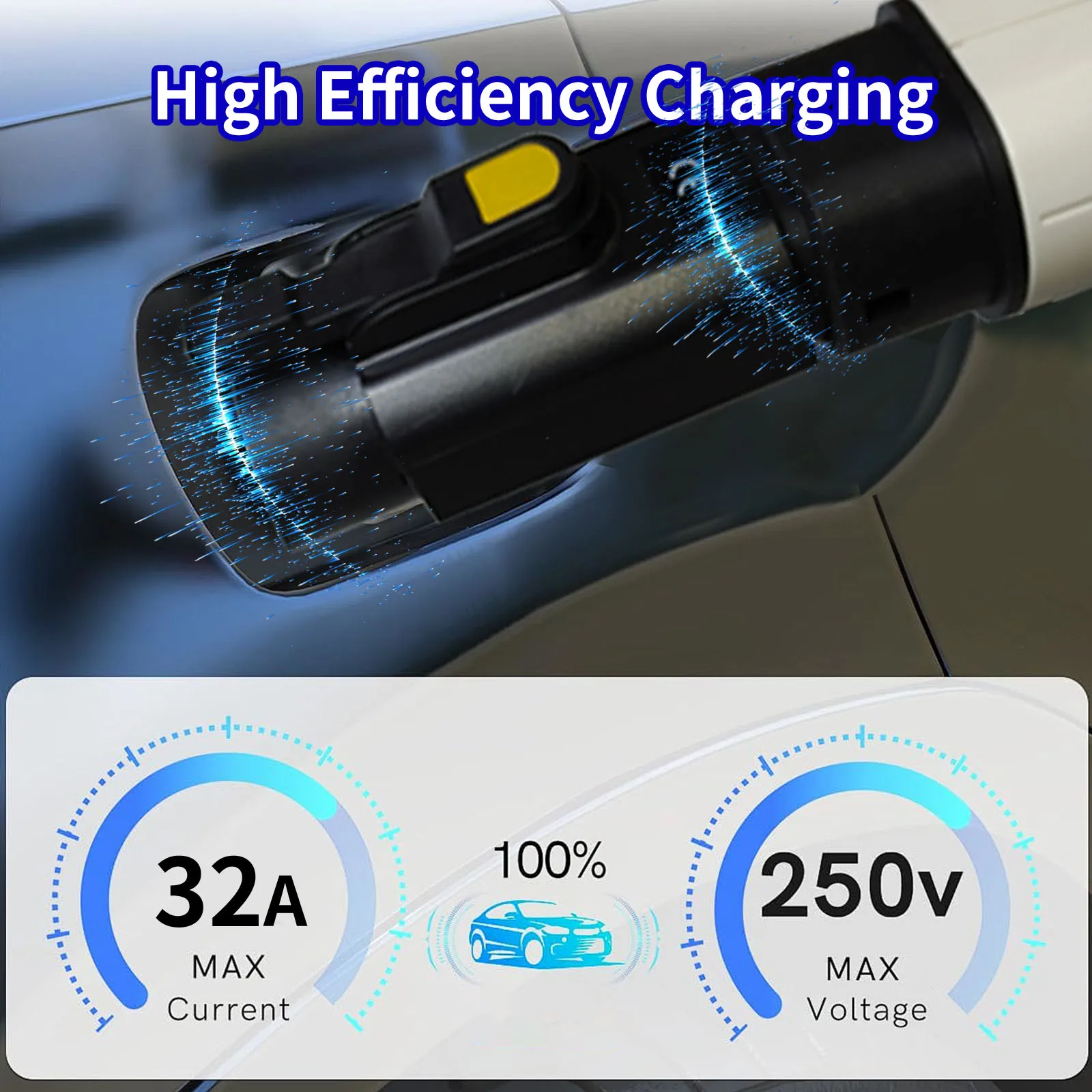 SUSUTOO EV Charger Adapter IEC62196 Type 2 to SAE J1772 Type 1  250V 32A Type2 to Type1 AC Charger Converter Adaptor