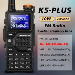 2024 yeni Baofeng K5PLUS 10W walkie-talkie tri-band UHF VHF 999CH 2500mAh amatör radyo K5PLUS iki yönlü radyo AM FM frekans kopya