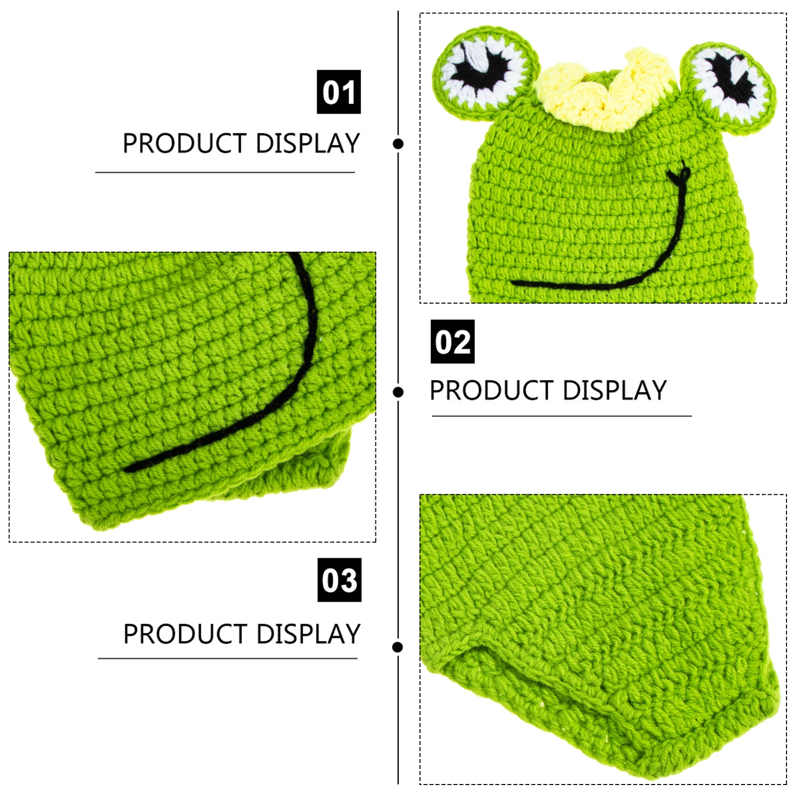 

1 set 1 Set Small Frog Outfit Newborn Photography Costume Knit Baby Photo Shoot Outfits For Birthday Holiday Family Photos Props