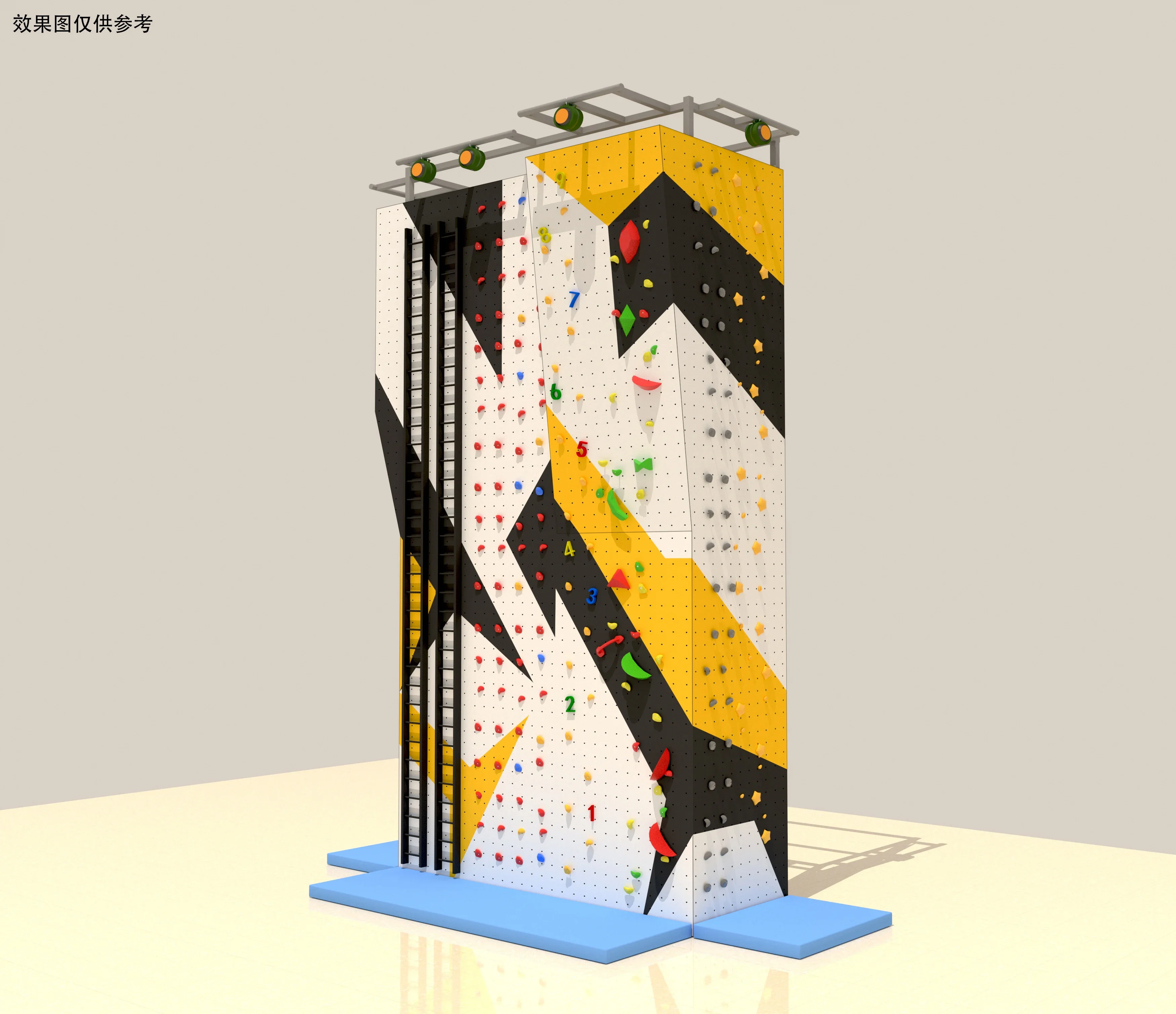 2026 Customized Indoor Rock Climbing Wall for Gardens PVC Sports Climbing Gym Customized Outdoor Playground Feature