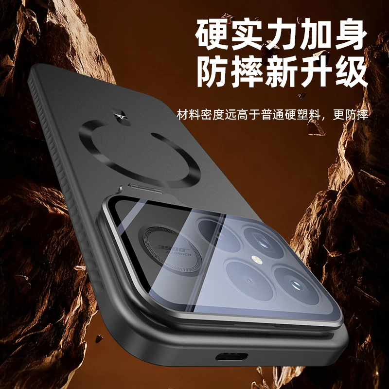 حافظة مغناطيسية لهاتف Xiaomi Mi Poco F8 Ultra Fold حامل غير مرئي لحماية الكاميرا لغطاء Magsafe للشحن اللاسلكي المقاوم للصدمات