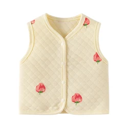 Baby vest vest for girls newborn babies and young children horse clips for autumn and winter thin cotton shoulders