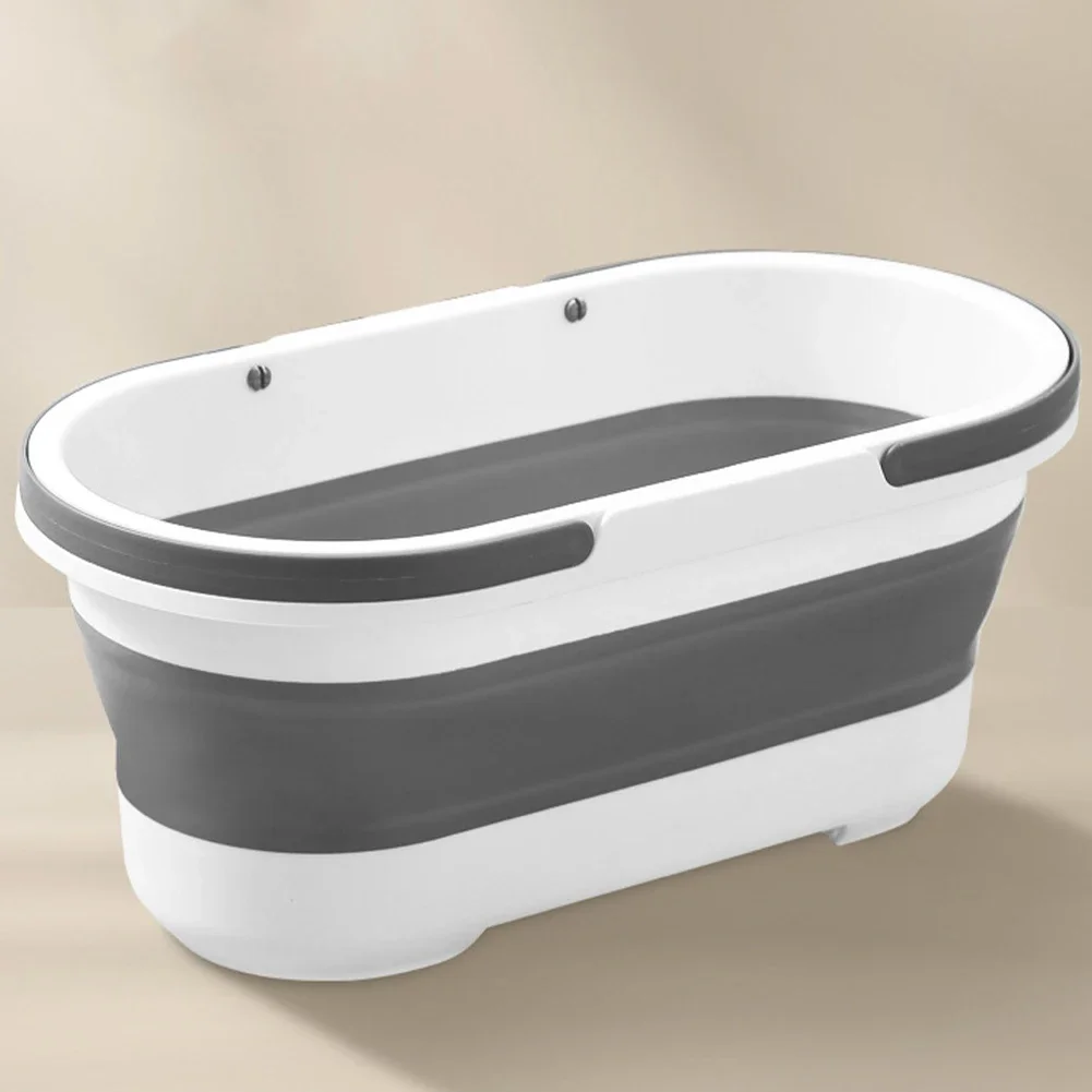 Collapsible Portable Wash Basin Dishpan With Handle Foldable Mop Bucket Fishing Pail Tools Large Capacity Barrel Space-Saving