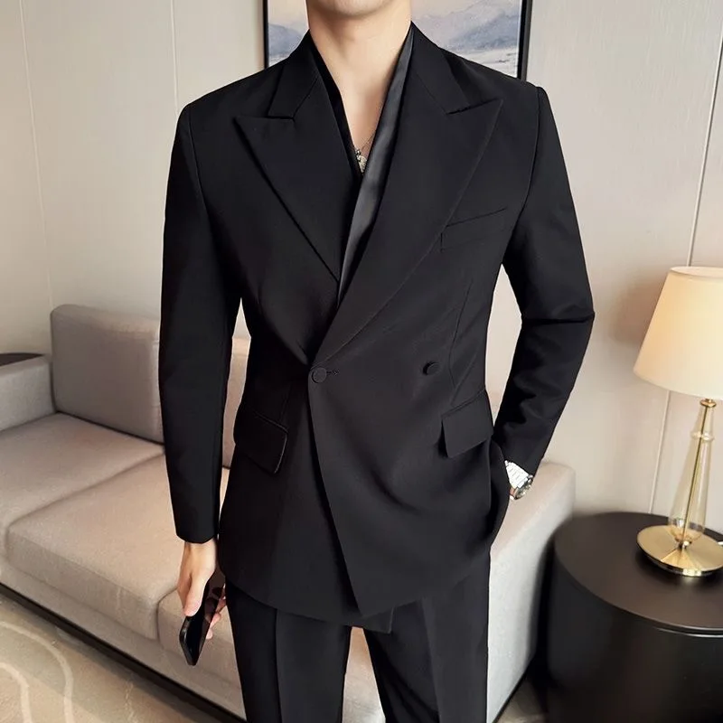 59 Suit vest men groom wedding dress best man vest suit slim vest pants suit professional formal wear