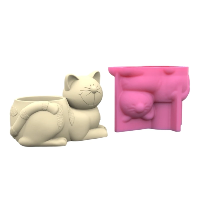 Pot porte-stylo chat mignon, moule en Silicone, jardinière succulente, outil fabrication décoration, vente en gros