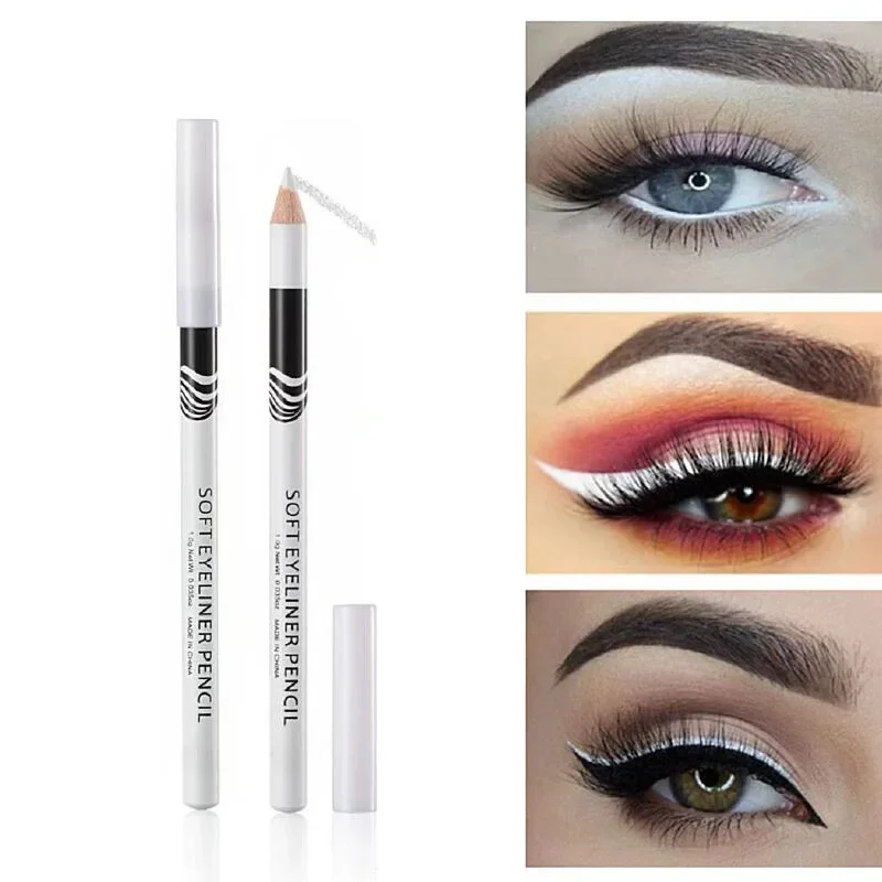 1Pc Nieuwe Witte Eyeliner Make-Up Glad Gemakkelijk Te Dragen Ogen Verhelderaar Waterdichte Mode Ogen Liner Potloden Oog Make-Up Tool