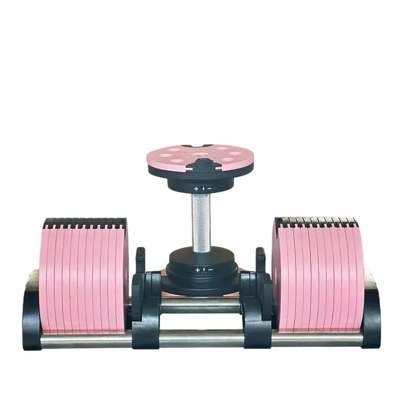 Compact Adjustable Cast Iron Dumbbell Set - All-In-One Home Gym Equipment, Steel & Coated Weights for Full Body Conditioning