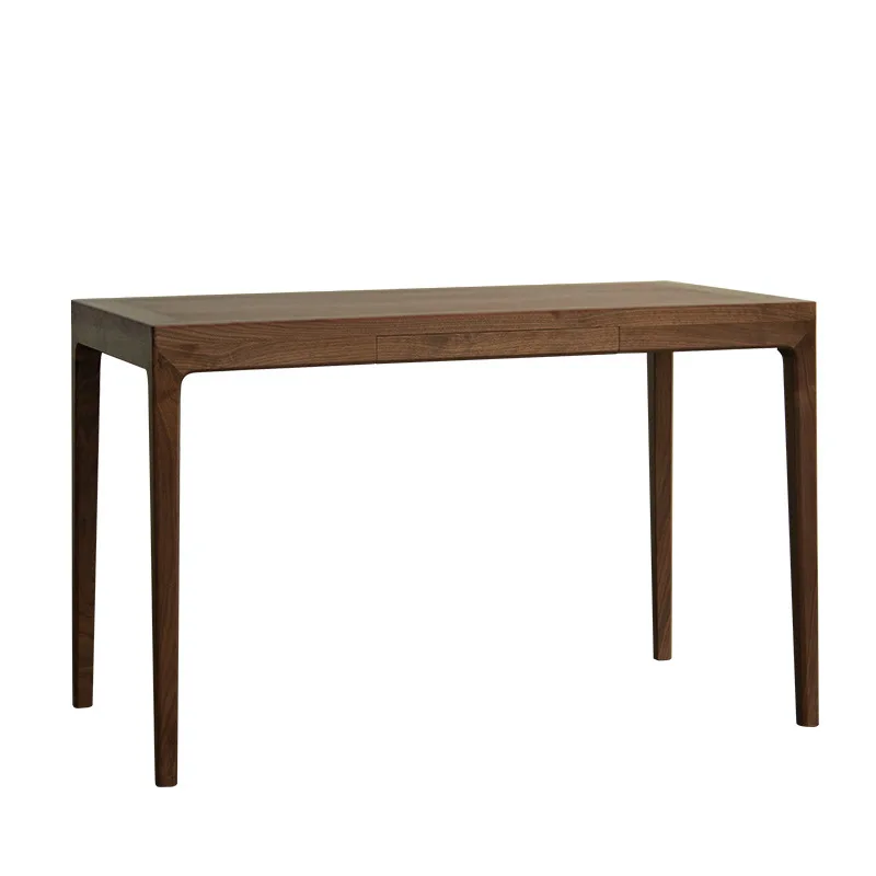 

New Chinese-style all-solid wood balcony minimalist desk, black walnut minimalist household tea table
