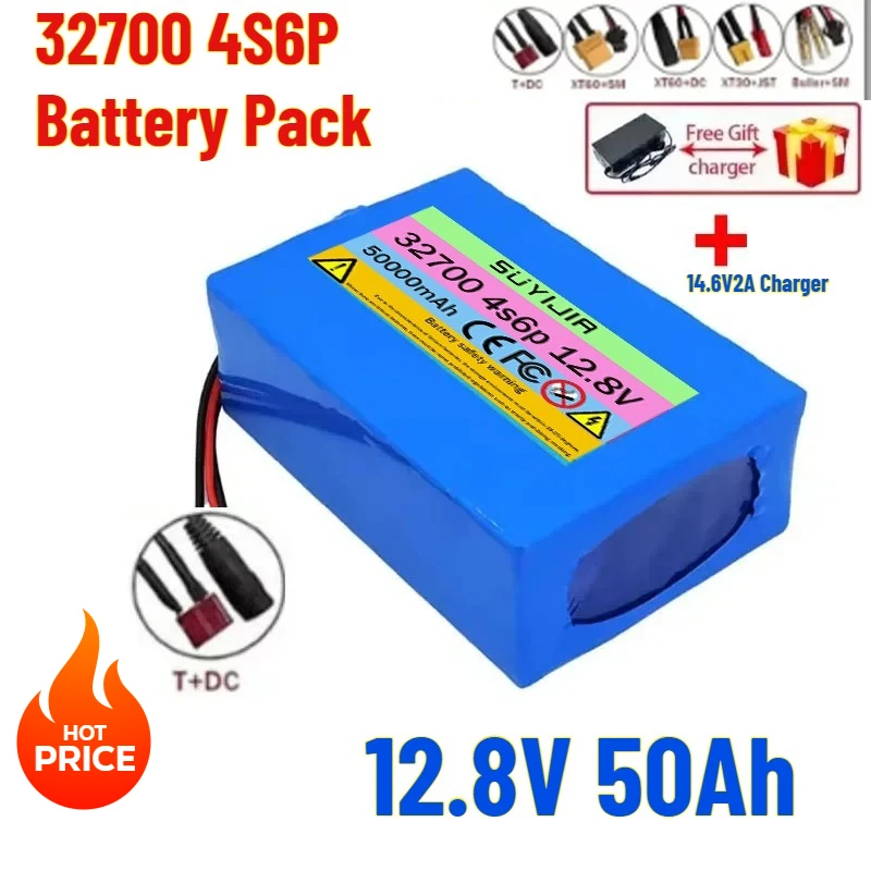 

4S6P 32700 12.8V 50Ah 4S6P Lifepo4 Battery Pack Built-in Backup Battery BMS 40A Balance Board 12V Boat Electric Power Supply