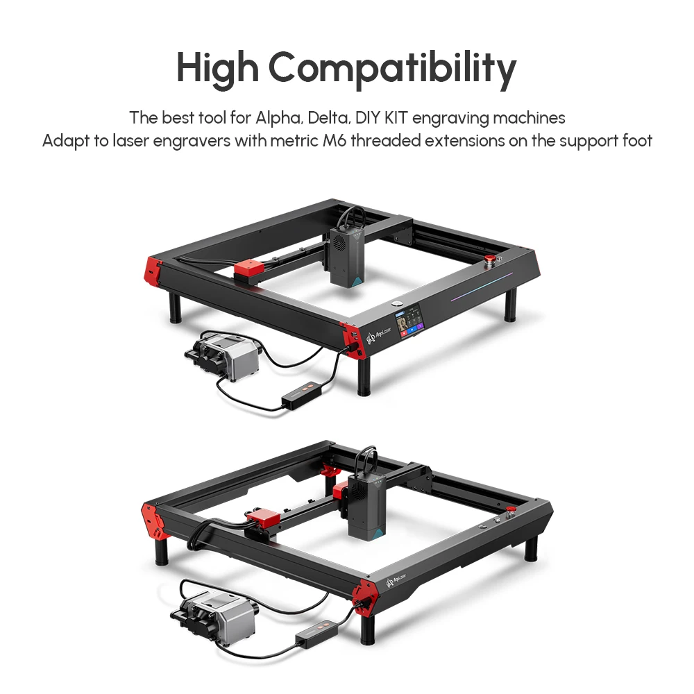 Imagem -05 - Algolaser Woodworking Gravador Cortador Máquina Raiser Feets Alpha Delta Faça Você Mesmo Kit Tools Upgrade Acessórios Pcs Grupo 105 Centímetros 21 Centímetros