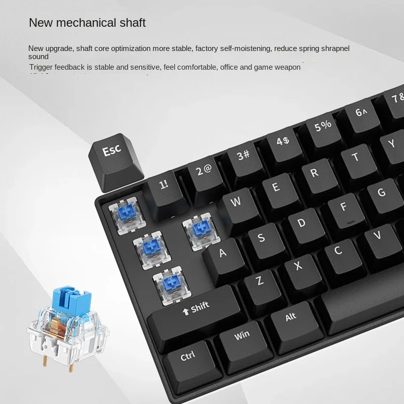 Mechanická klávesnice hráč keyboards mini USB 61-key počítač 60% souprava aktualizovat drátová ergonomická semi mechanická bílá teclado pc