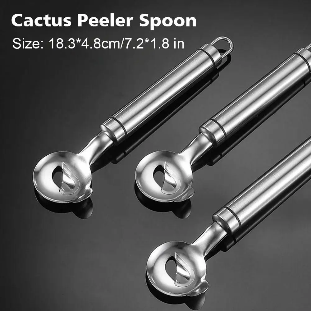 1Pcs Stainless Steel Cactus Peeler Spoon Spoon Shaped Nopales Peeler For Home Multifunctional Kitchen Manual Tools Kit view 3