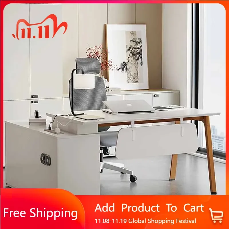 

Luxury White Office Desk Storage Bedroom Corner Home Computer Office Desk Study Coffee Drawers Mesa Ordenador Modern Furniture