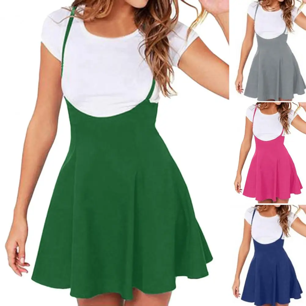 Trendy Mini Skirt Large Hem Ruffles Girls Mid Waist Above Knee Skirt