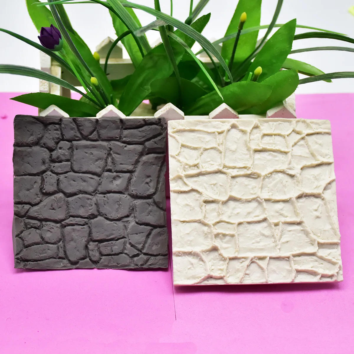 Rock Brick Wall Texture Fondant Cake Silicone Molds Wood Grain Tree Bark Silicone Impression Mat Cake Decoration Baking Tool ﻿