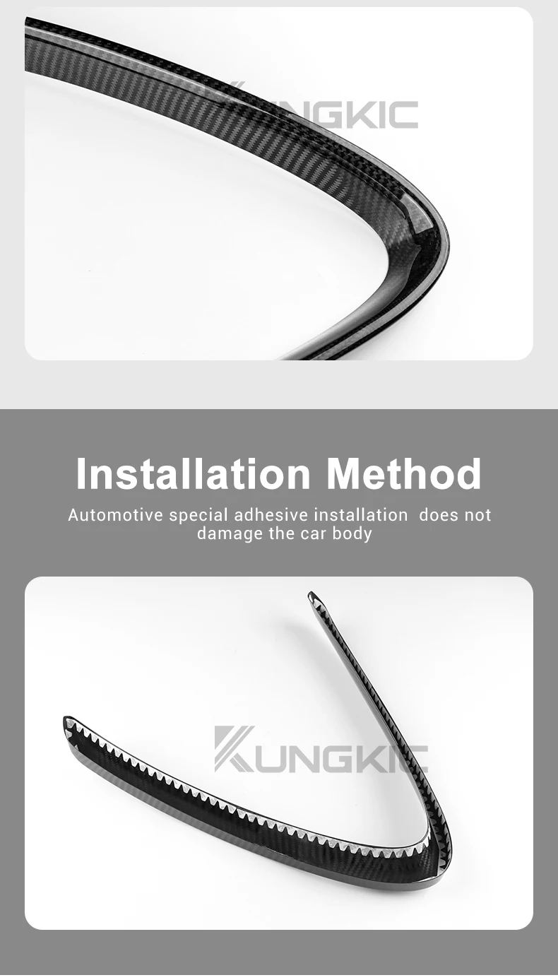 Dry Carbon Fiber Für Alfa Romeo Giulia 2017 2018 2019 2020 2021 2022 2023 Front Grill Dekoration Rahmen V Form Rahmen zubehör – Detail 7