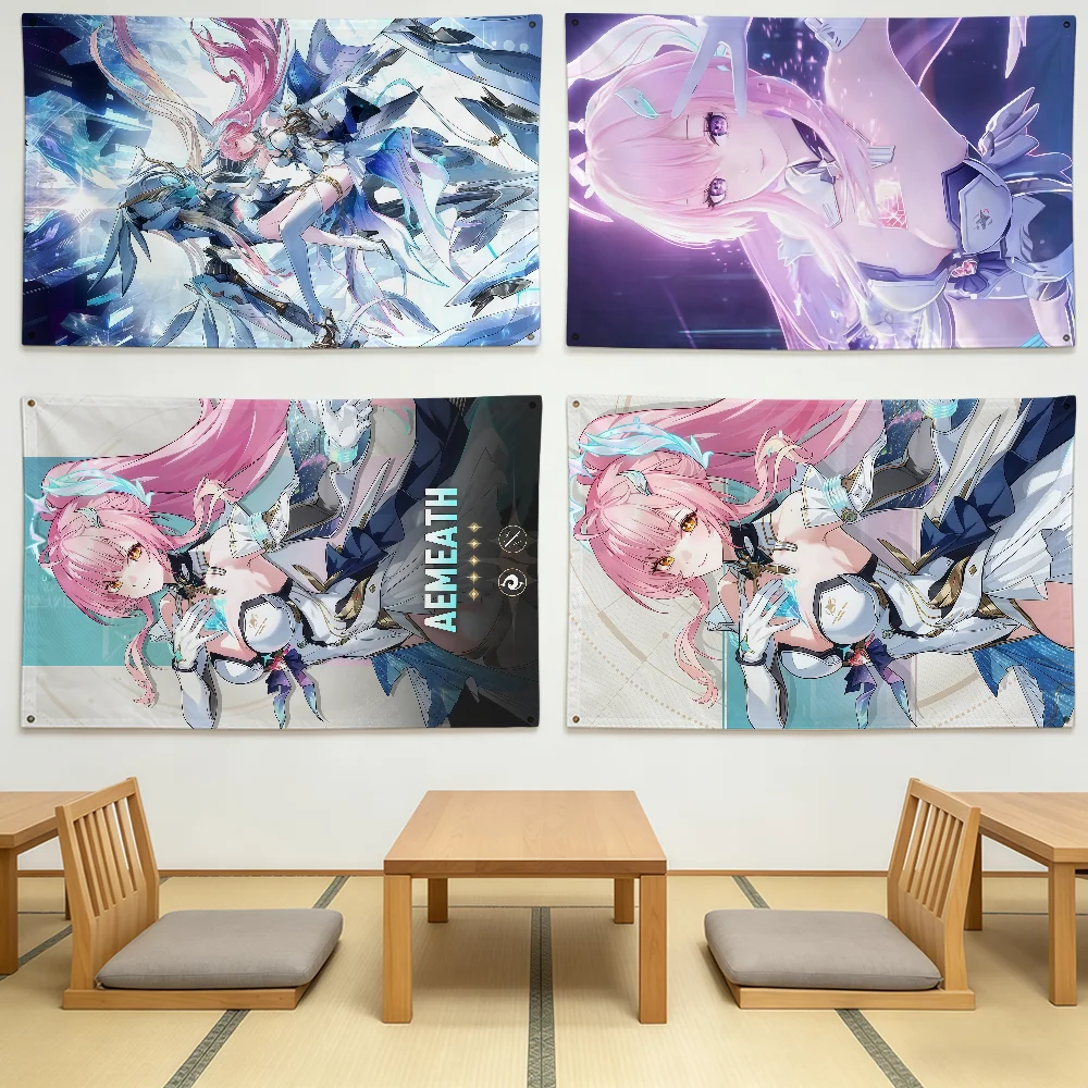 Game Wuthering Waves AEMEATH Flag Durable Outdoor Indoor Patio Festive Decoration Classic Design Pole Wall Room Banner