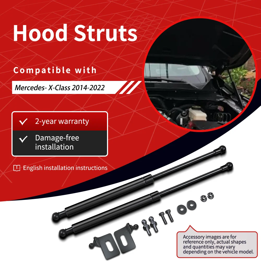 SEMTAY Hood Struts Compatible with Mercedes- X-Class 2014-2022 Bonnet Lift Support spring Shocks Damper