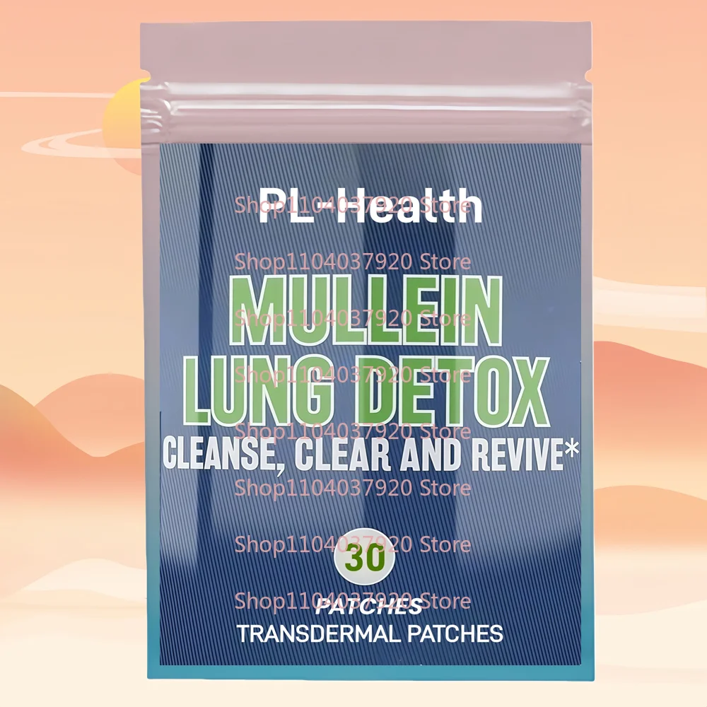 30 Patches Mullein Leaf Transdermal Patches Lungenentgiftung für Raucher zur Unterstützung gesunder Lunge und klarer Atmung