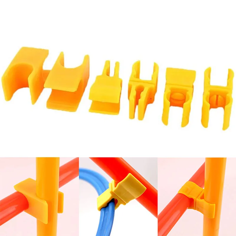 5Pcs Football Training Flag Pole Clip Buckle Soccer Head Tube Fixed Clamp Plastic Buckle 360 Degree Rotating Connector Clips