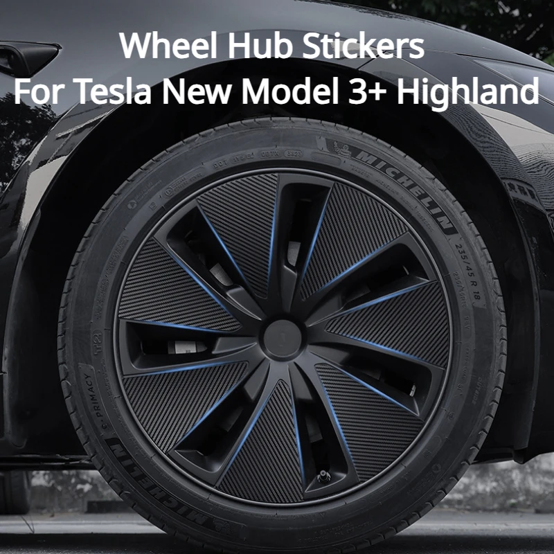 

Wheel Hub Stickers for Tesla New Model 3+ Highland 2024 Wheel Rims Patch Decoration Protective Film Car Modification Accessories