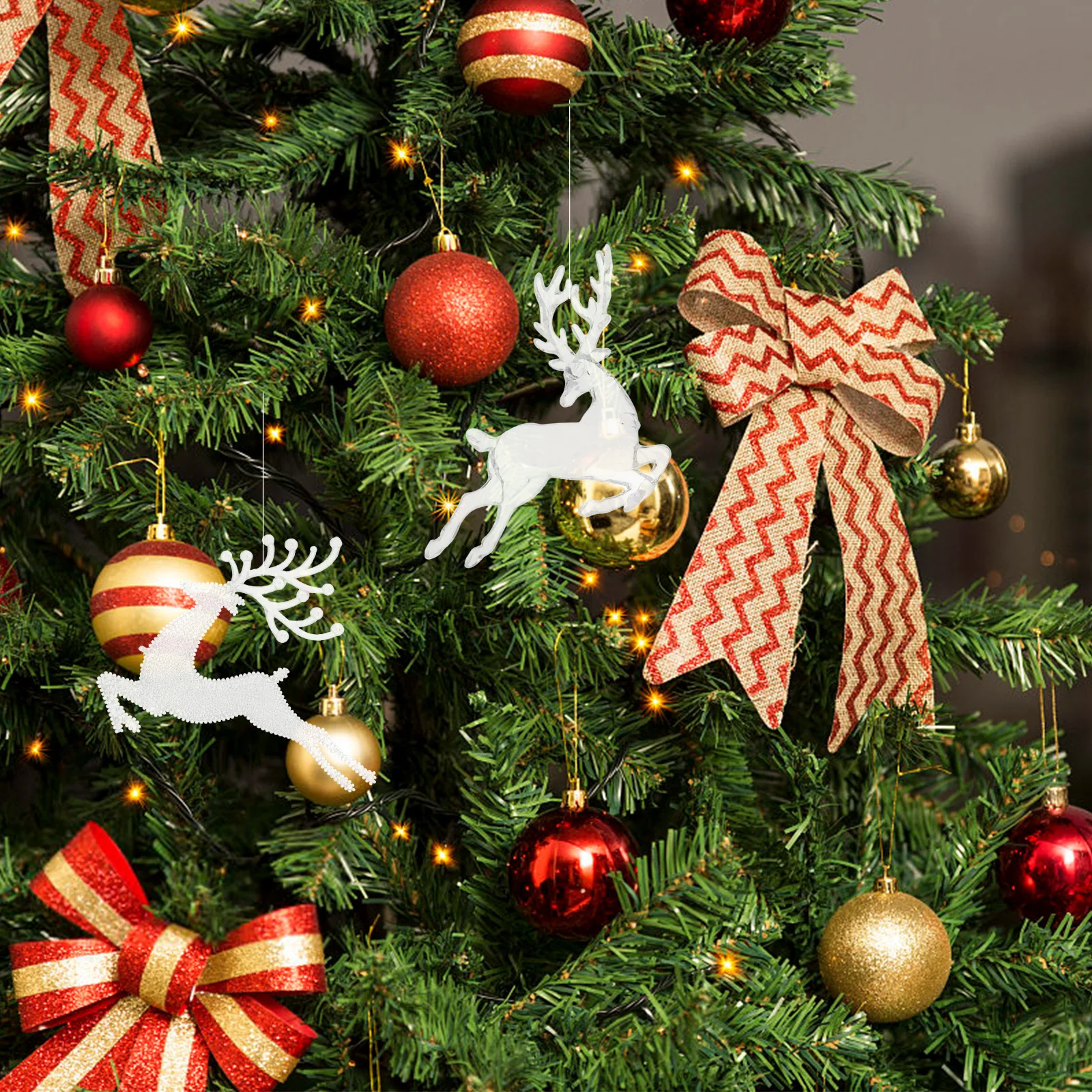 3 قطعة الأيائل عيد الميلاد ديكور عيد الميلاد زينة زخرفية قلادة لقضاء عطلة حفلة المنزل شجرة جو احتفالي قابلة لإعادة الاستخدام العرض