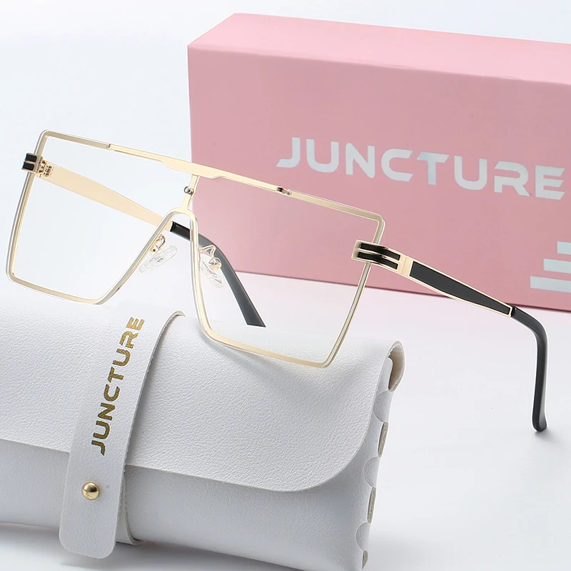 

JUNCTURE Fashion Women Sunglasses Metal Big Frame Sun Glasses Gradient Lady Glasses Party Holiday Gifts Sunglasses for Women