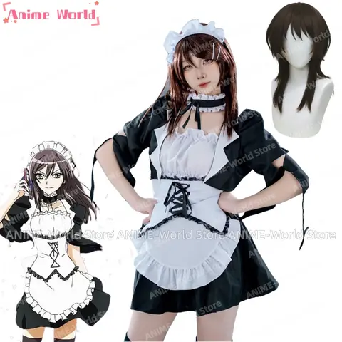 《 Özel boyut Anime Anime hizmetçi Sama! Kaichou wa hizmetçi-sama! Ayuzawa Misaki JK hizmetçi Lolita tarzı kadın parti elbise cadılar bayramı kostüm peruk