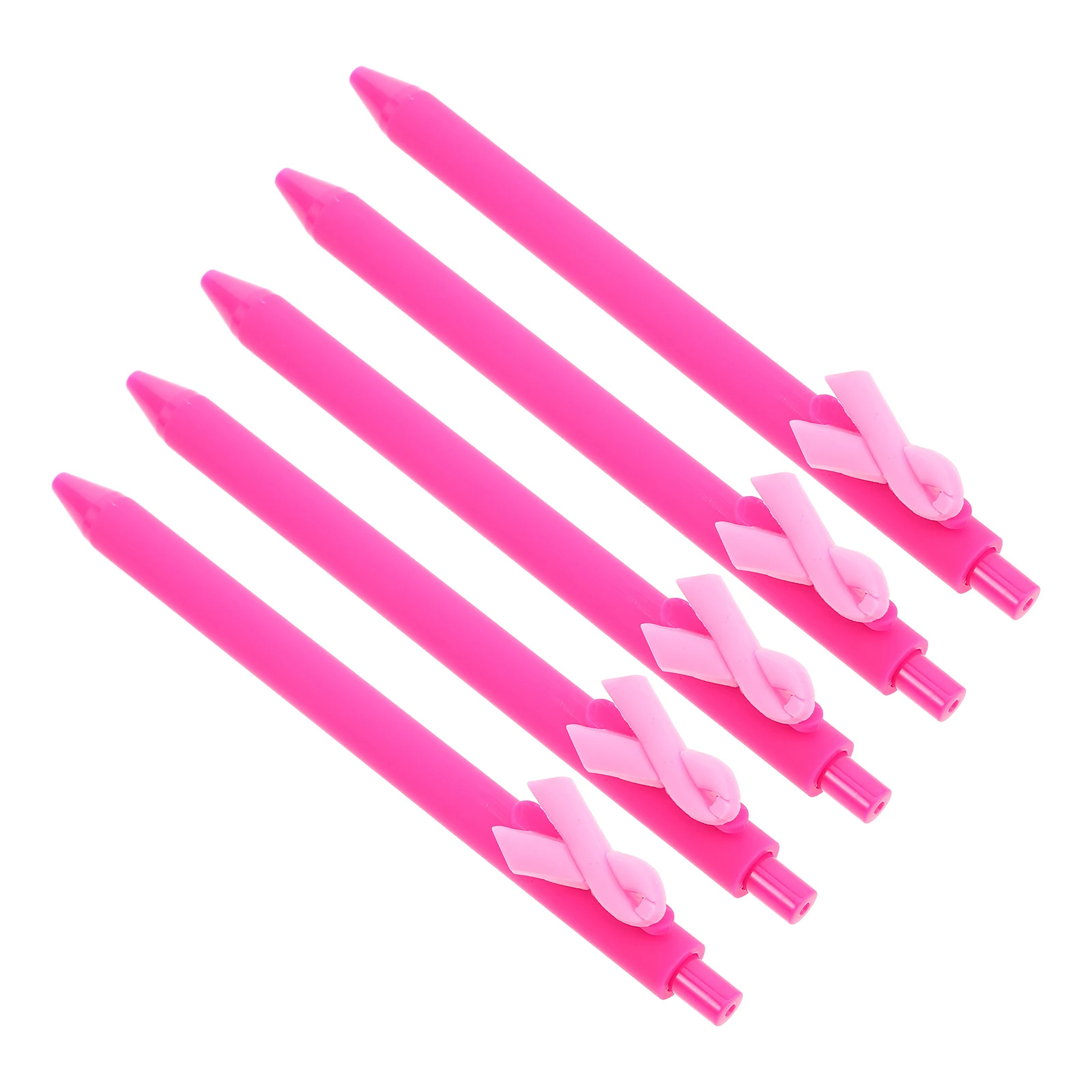 

5Pcs Ribbon Ballpoint Pen Smooth Writing Students Office Supplies Unique Design Party Favors Health Awareness Item
