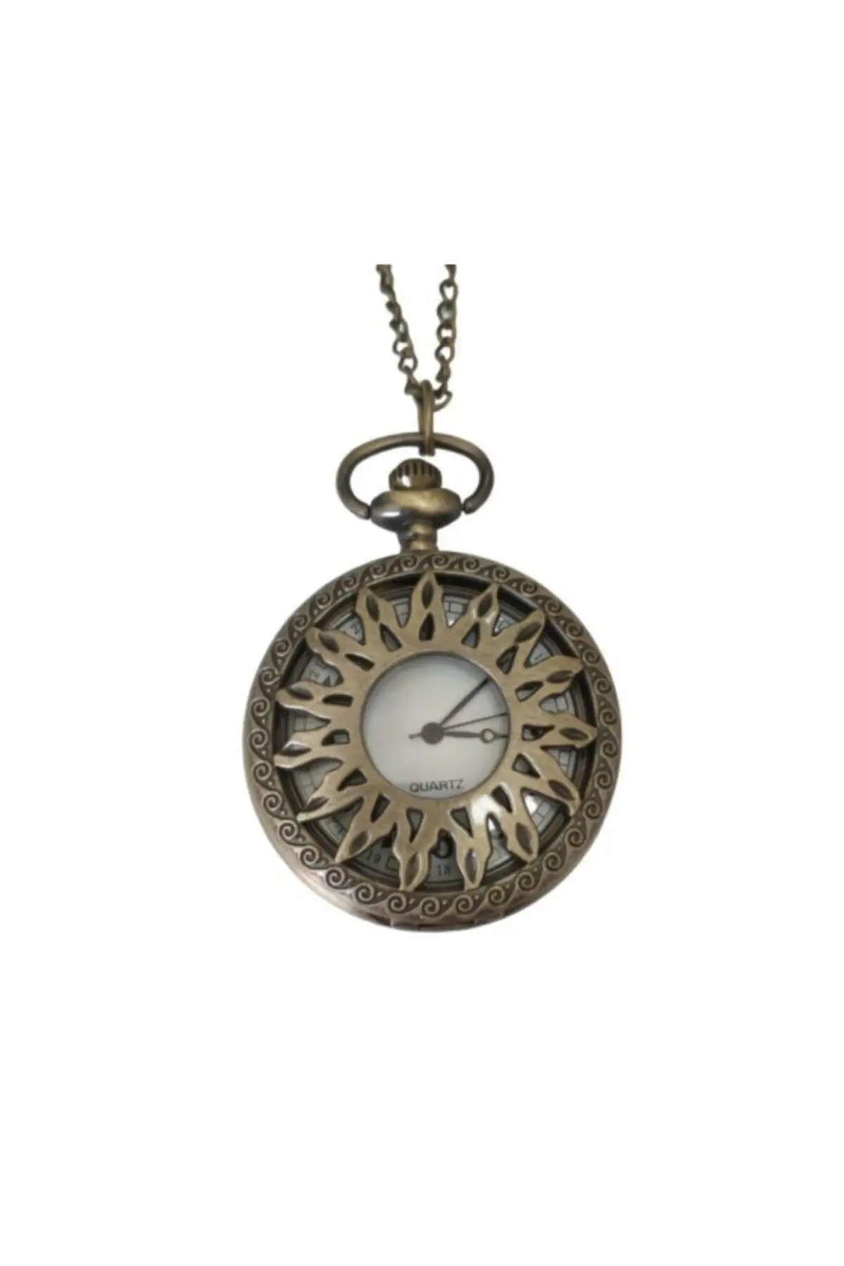 Uras Quartz Köstekli Mini Pocket Watch Necklace Silver Hot Summer Pattern Vintage Watch Men Women