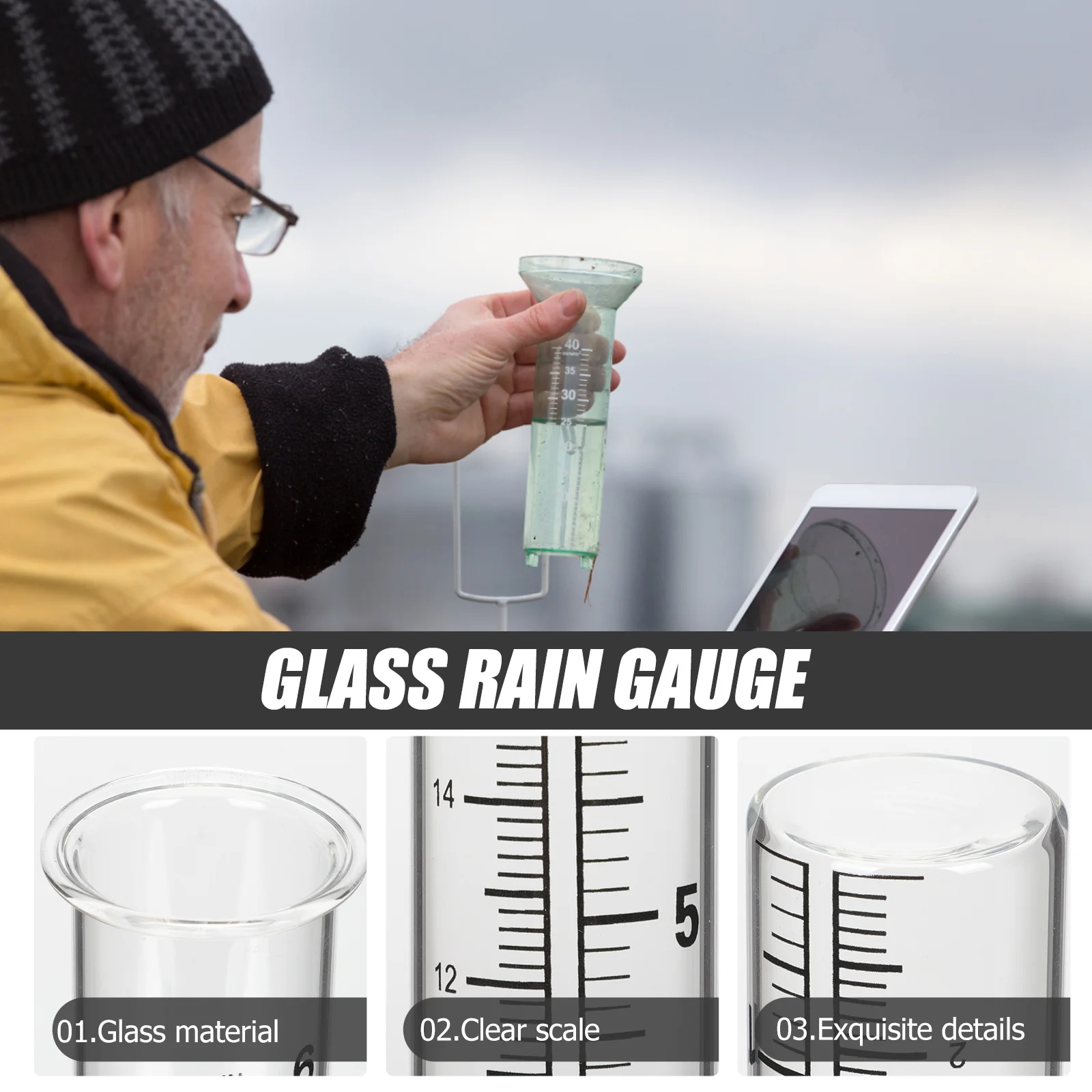 

4 Pcs Rainwater Measurement Tool Professional Gauge Outdoor Measuring Container Tube Supplies Rainfall