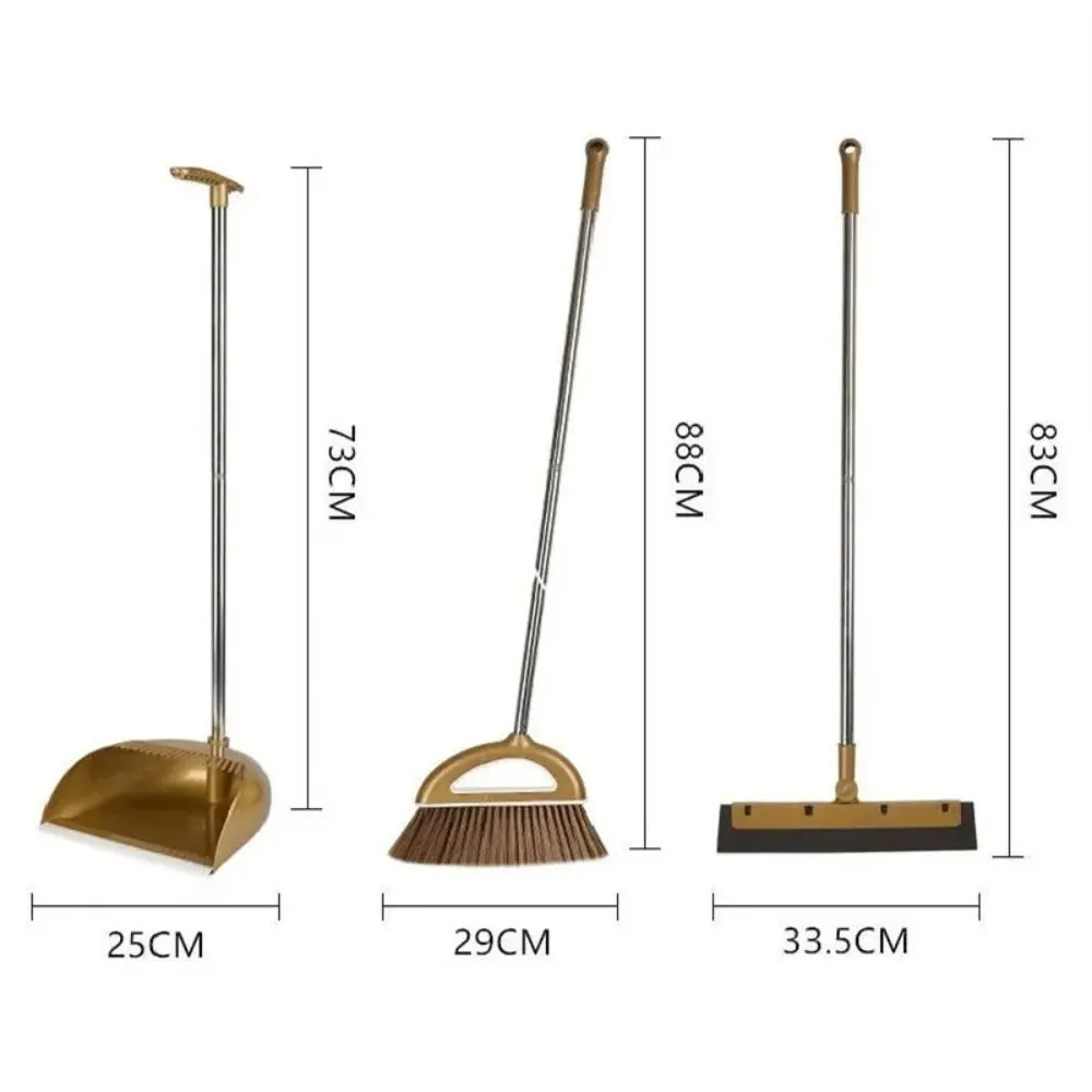 Magic Broom and Dustpan Set Multifunction Stainless Steel Sweeper Wiper Dense Bristles Plastic Sweeping Dust Brush