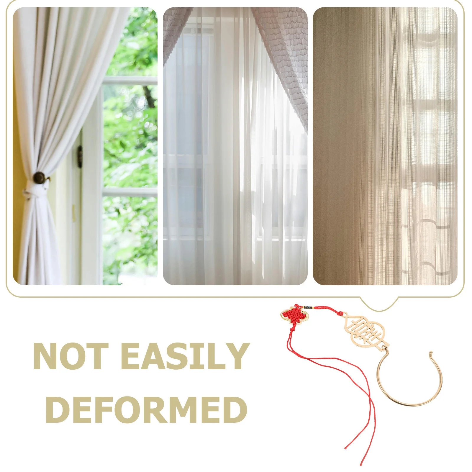 

Brass Bed Curtain Hooks Chinese Style Retro Decorative Multi-Functional for Home Bedroom Door Curtain Hooks Bed Hook