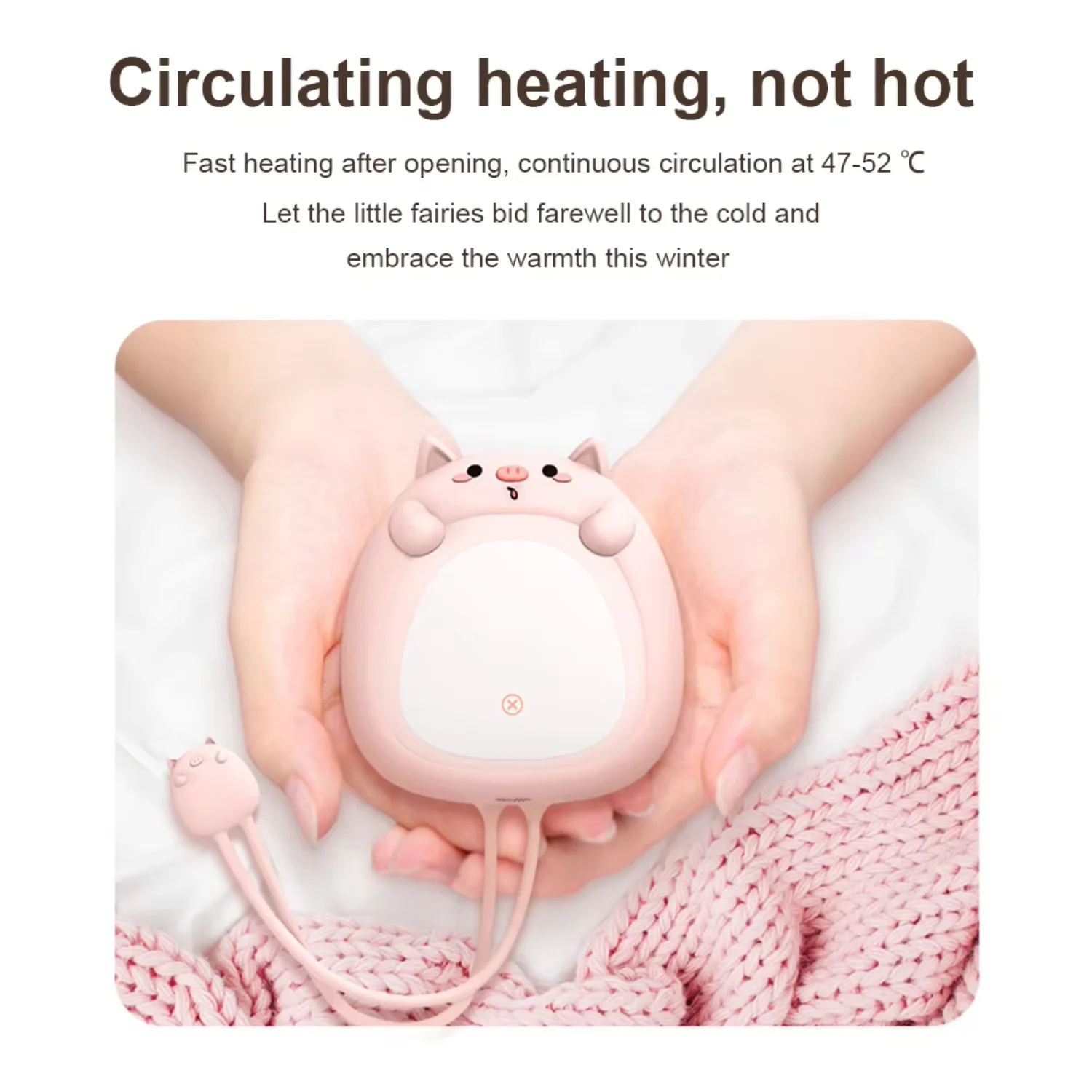 Ultralight  Hand Warmer with Hand Rope Cute Mobile Power Bank Portable 4000mAh  Heater Warmer  Outdoor Travel