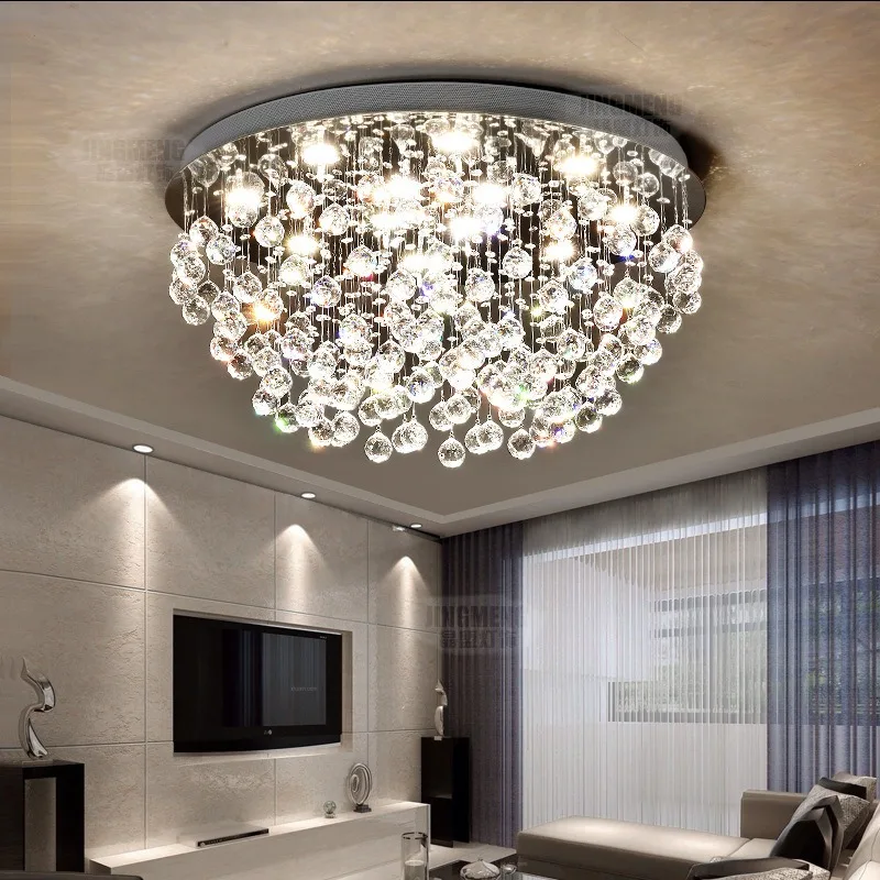 Master bedroom crystal ceiling lamp, new living room simple modern atmosphere warm romantic lamp