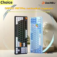 DAREU A87pro Mechanical Keyboard Three Mode Hot Swap Dynamic RGB Ergonomics Wireless Gaming Keyboard Long Battery Life Pc Gamer