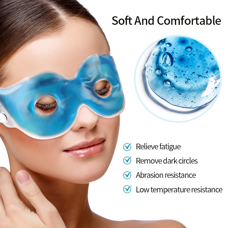 Ice Cold Gel Sleeping Eye Mask Stress Relief Cooling Smooth Eye For Snap Sleep Relax Tired Headache Dark Circle Removal Eye Mask