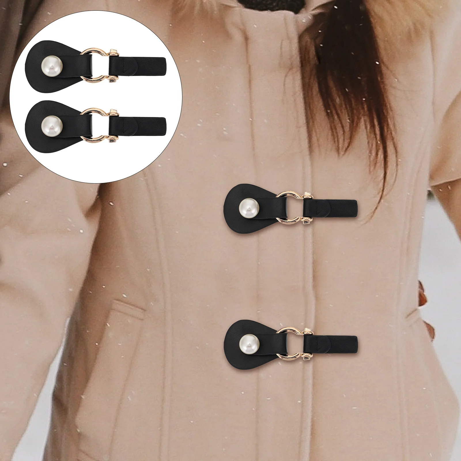 2 قطعة بو تبديل أبازيم مشبك معدني اصطناعي ل معطف حزام ملابس الملابس التبعي واق من المطر زر الحرفية الخياطة العرض #3