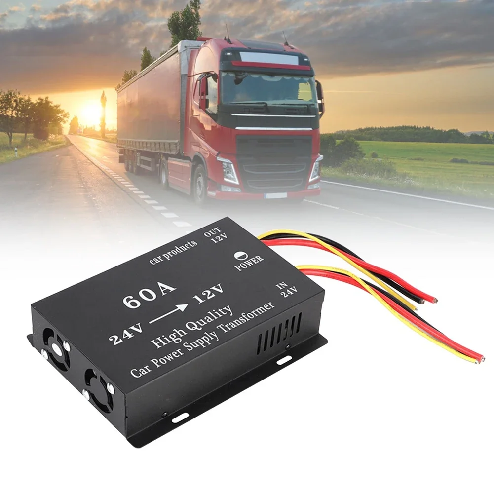 

24V To 12V 60A Truck 24V Converter High Power Vehicle Power Supply Voltage Reducer Automatic Protection For 24V Trucks Or Buses