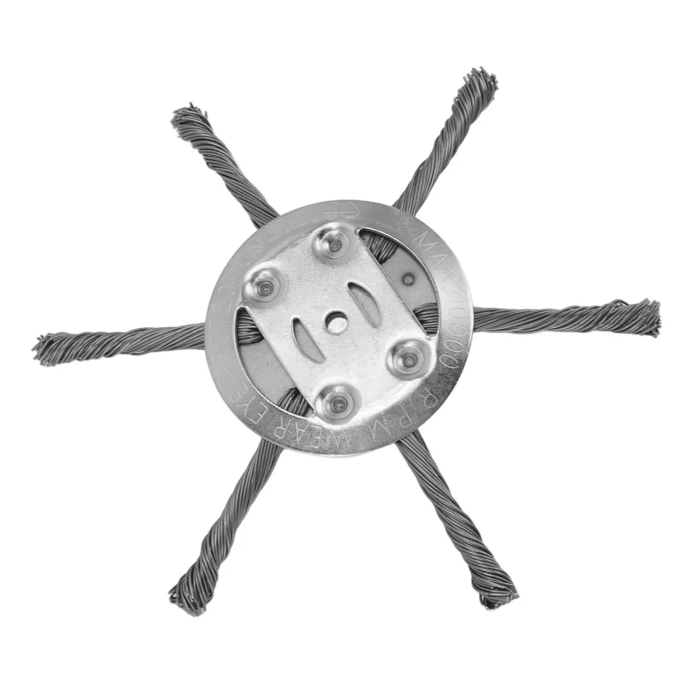 2PCS 6-Blade Design Steel Wire Grass Trimmer Head Silver Steel String Trimmer Replacement Head Universal Fit Multifunctional